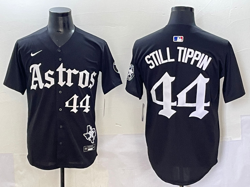 Men's Houston Astros Still Tippin #44 Black Team Jersey